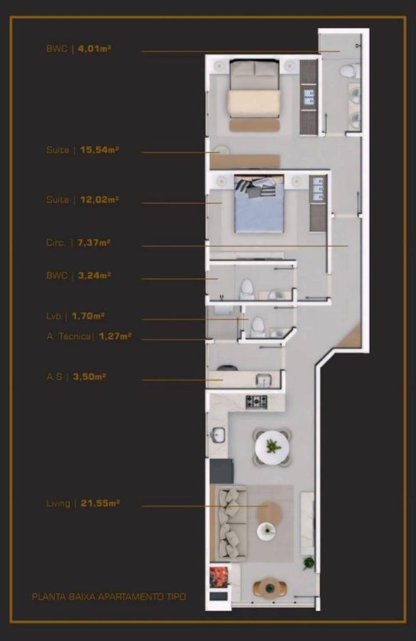 Apartamento à venda no Tabuleiro: 