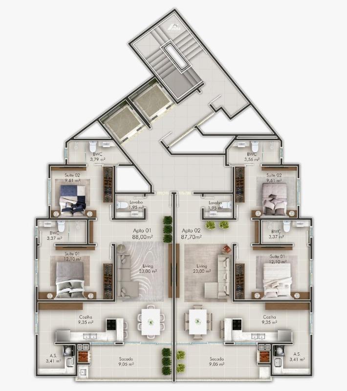 Apartamento à venda no Centro: 