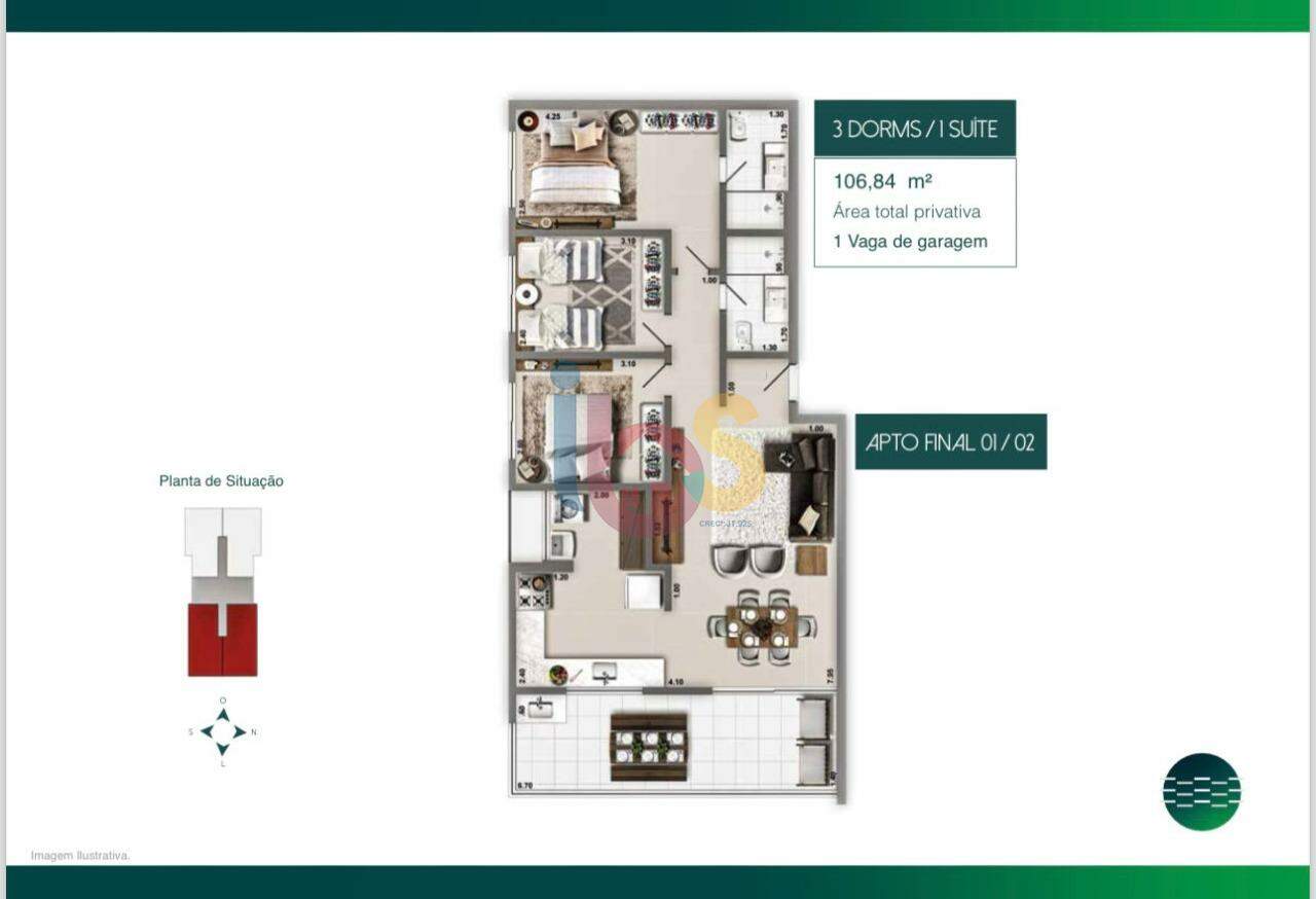 Apartamento à venda com 3 quartos, 106m² - Foto 6