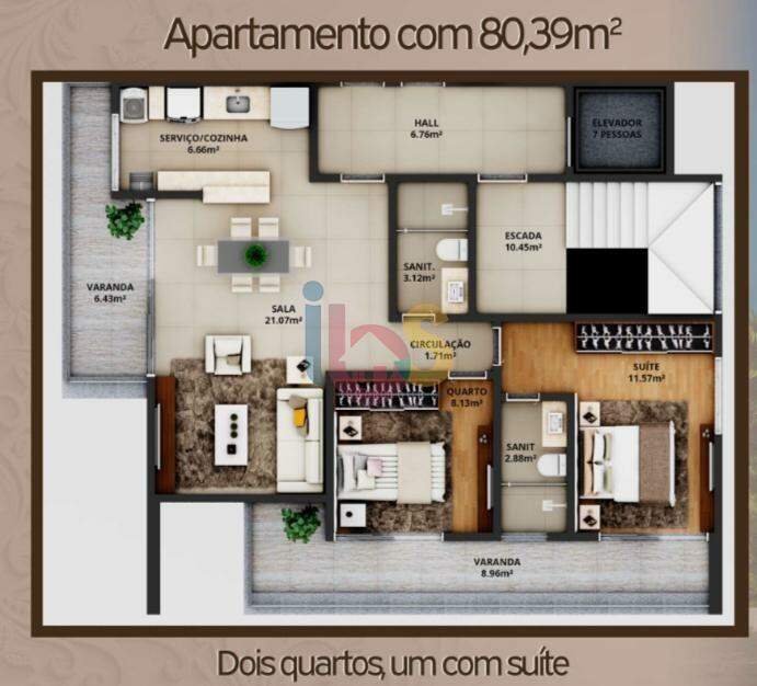 Apartamento à venda com 2 quartos, 80m² - Foto 11