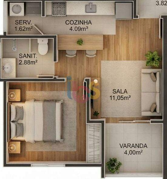 Apartamento, 1 quarto, 38 m² - Foto 2