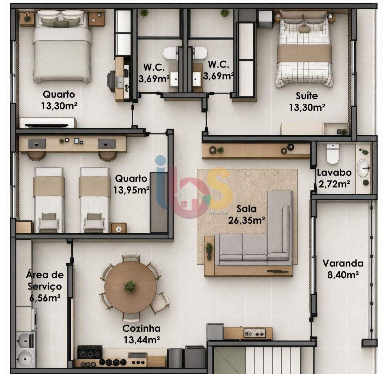 Apartamento, 3 quartos, 105 m² - Foto 7