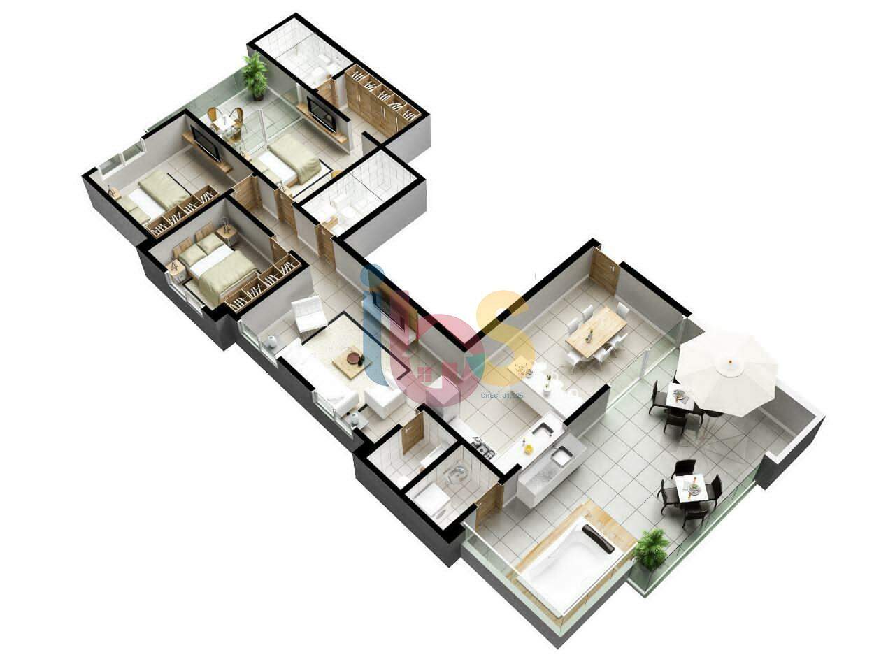 Apartamento à venda com 3 quartos, 153m² - Foto 7