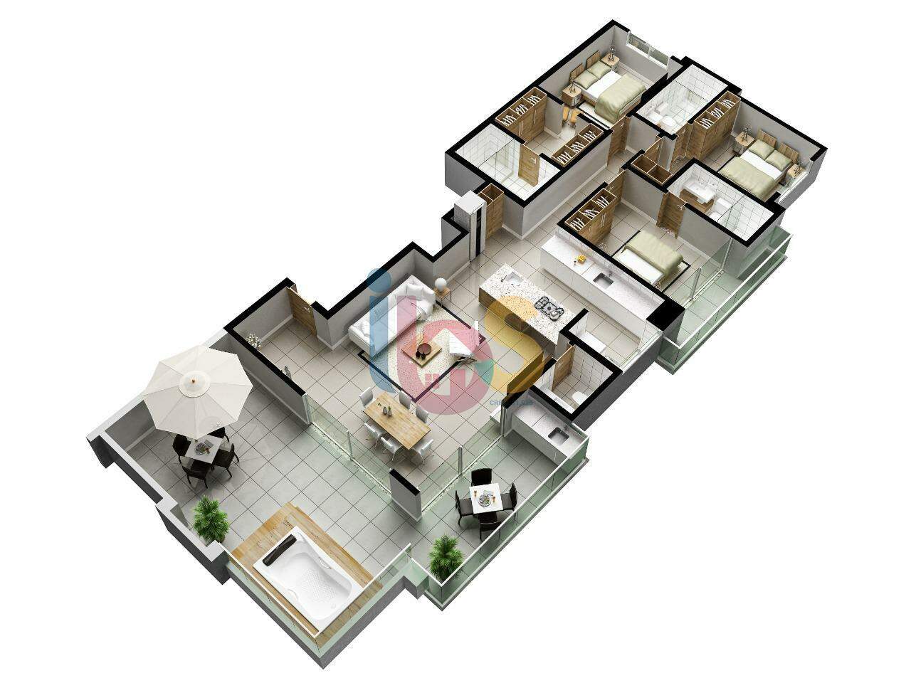 Apartamento à venda com 3 quartos, 153m² - Foto 8