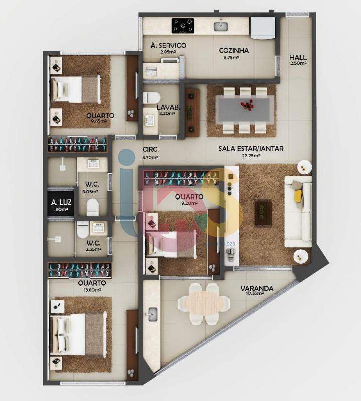 Apartamento, 2 quartos, 100 m² - Foto 3