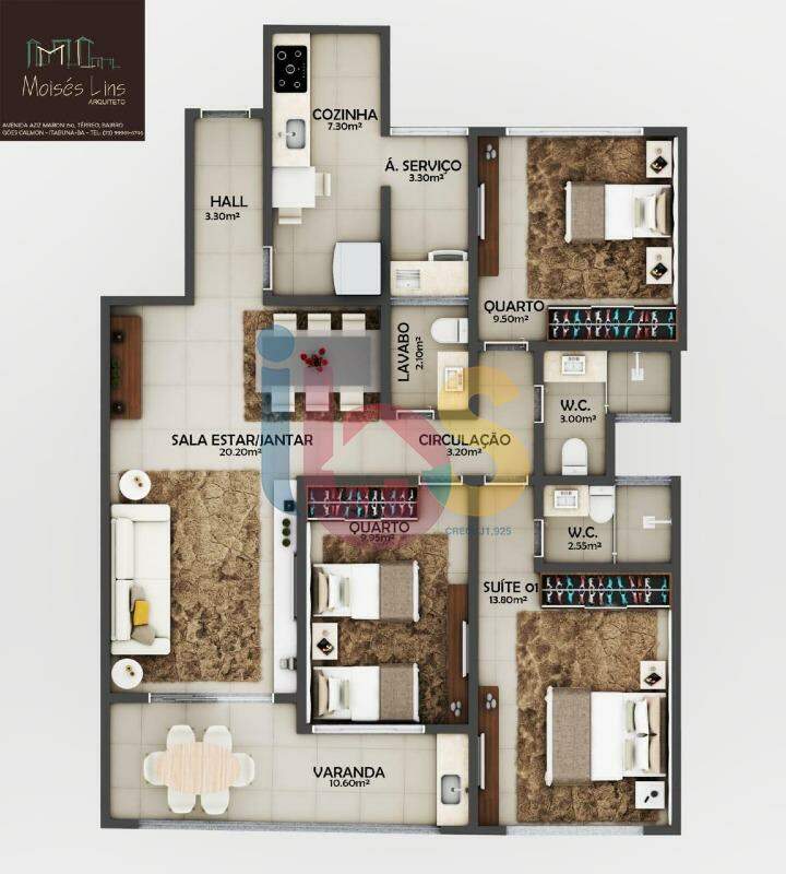 Apartamento, 2 quartos, 100 m² - Foto 2