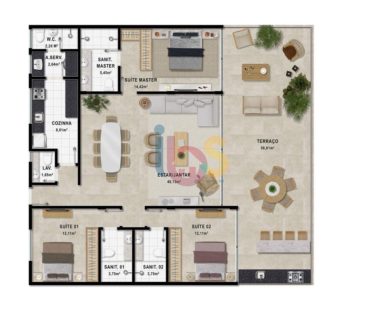 Apartamento à venda com 2 quartos, 119m² - Foto 12