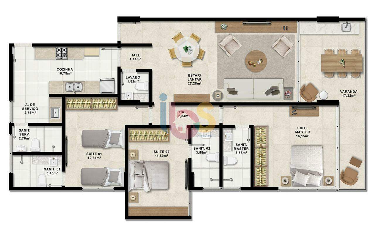 Apartamento à venda com 3 quartos, 134m² - Foto 14