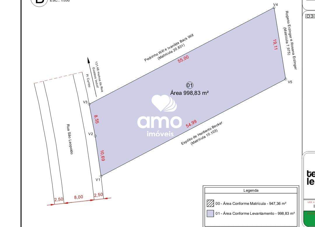 Lote/Terreno de 999m² no bairro São Pedro, em Brusque | Eu Corretor