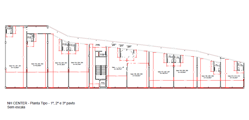 Planta 1° - 2° - 3° pavimentos