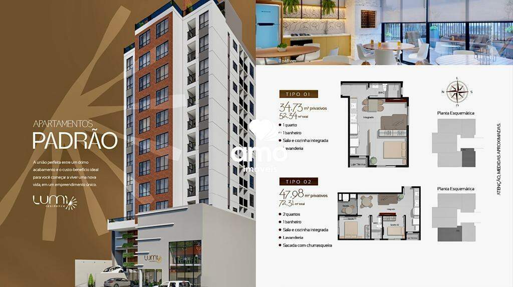 Apartamento de 1 quarto, 35m² no bairro Santa Rita, em Brusque | Eu Corretor