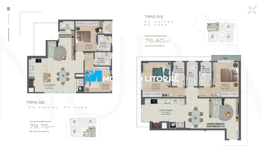 Apartamento à venda no Balneário Perequê: TIPO 2
