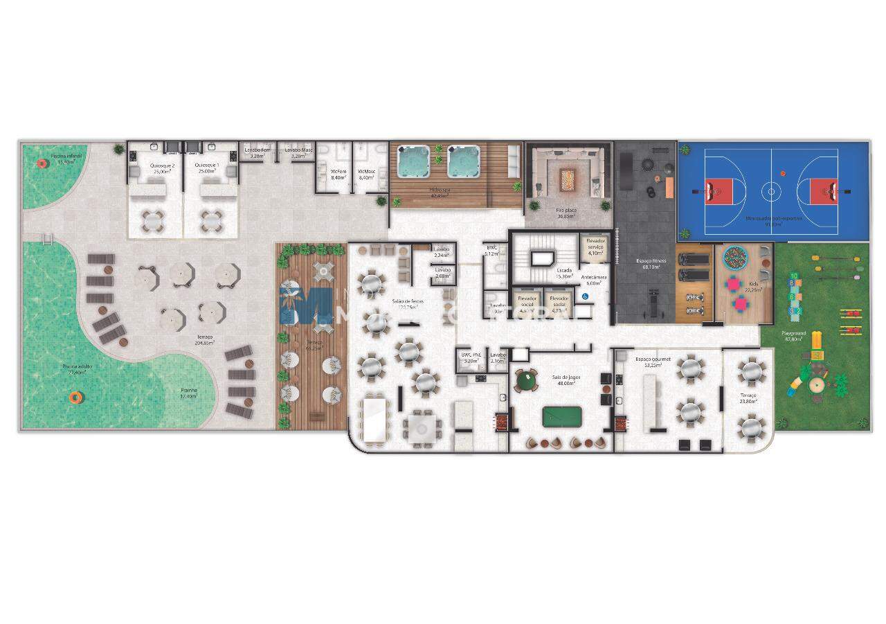 Apartamento à venda no Meia Praia: Área de lazer