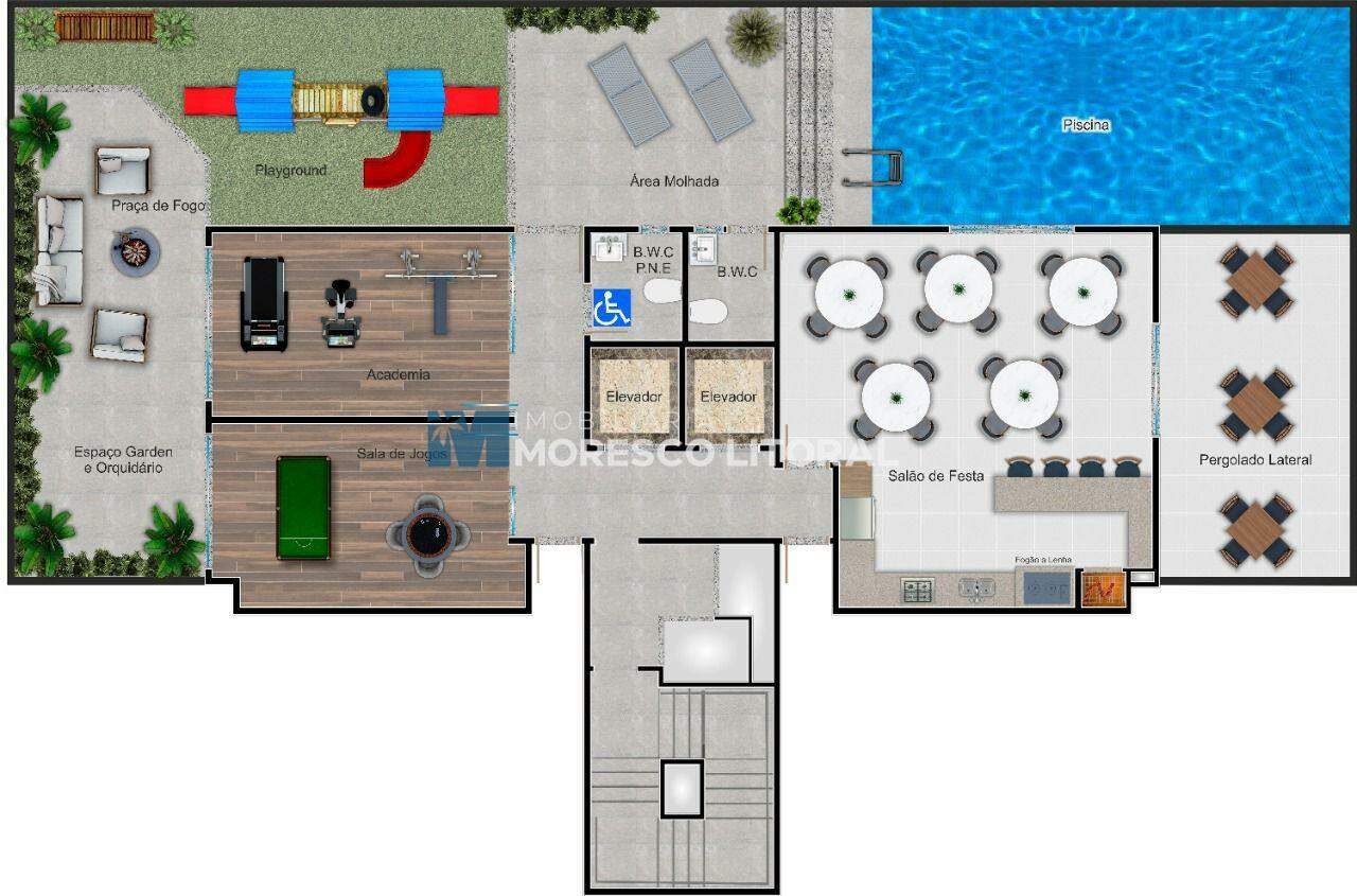 Apartamento à venda no Morretes: Planta do lazer