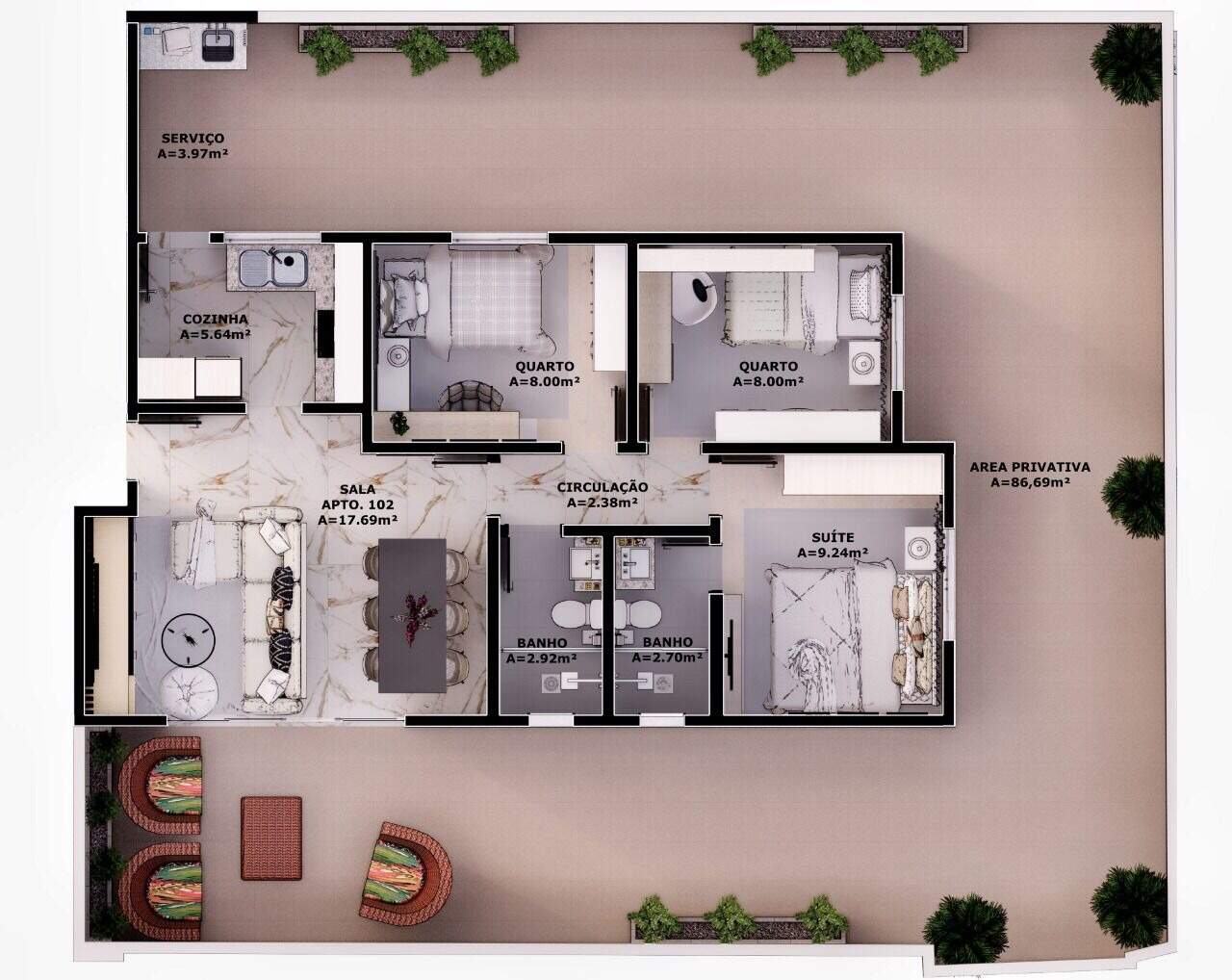 Apartamento à venda com 3 quartos, 78m² - Foto 21