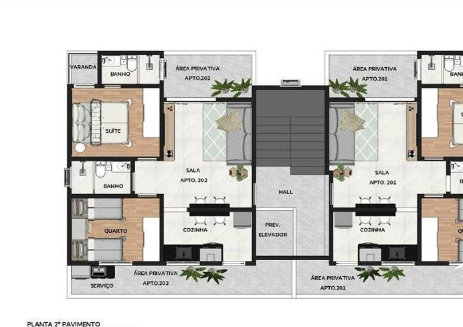 Apartamento à venda com 2 quartos, 59m² - Foto 2