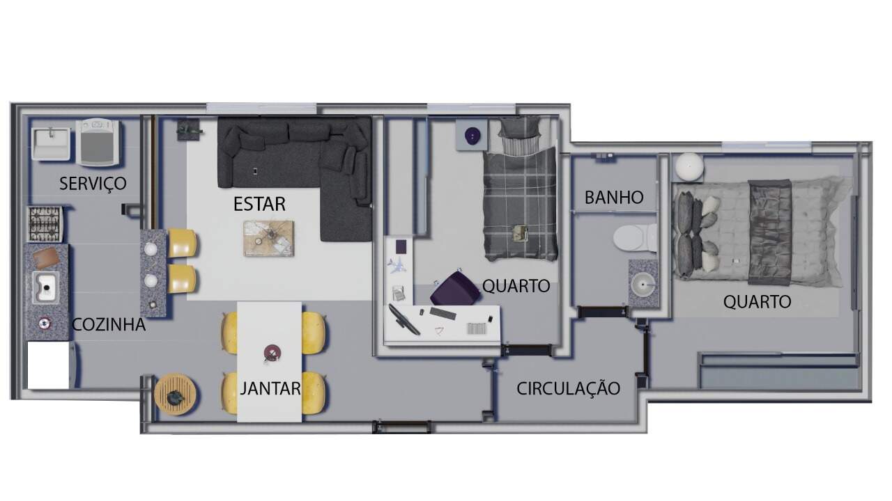 Apartamento à venda com 2 quartos, 47m² - Foto 1