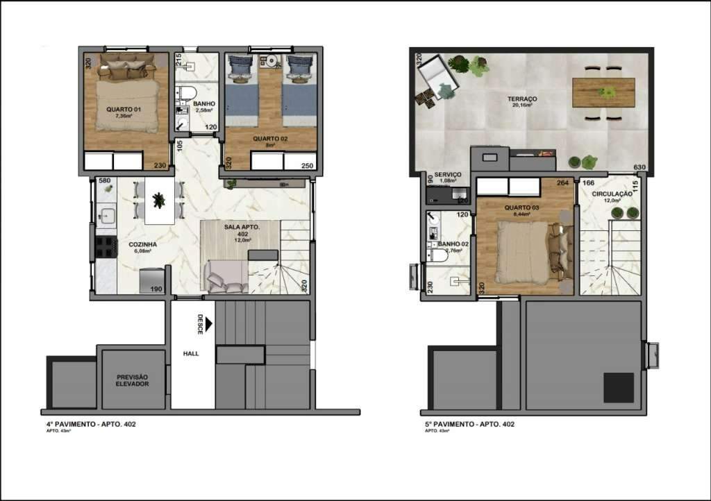 Apartamento à venda com 2 quartos, 43m² - Foto 5