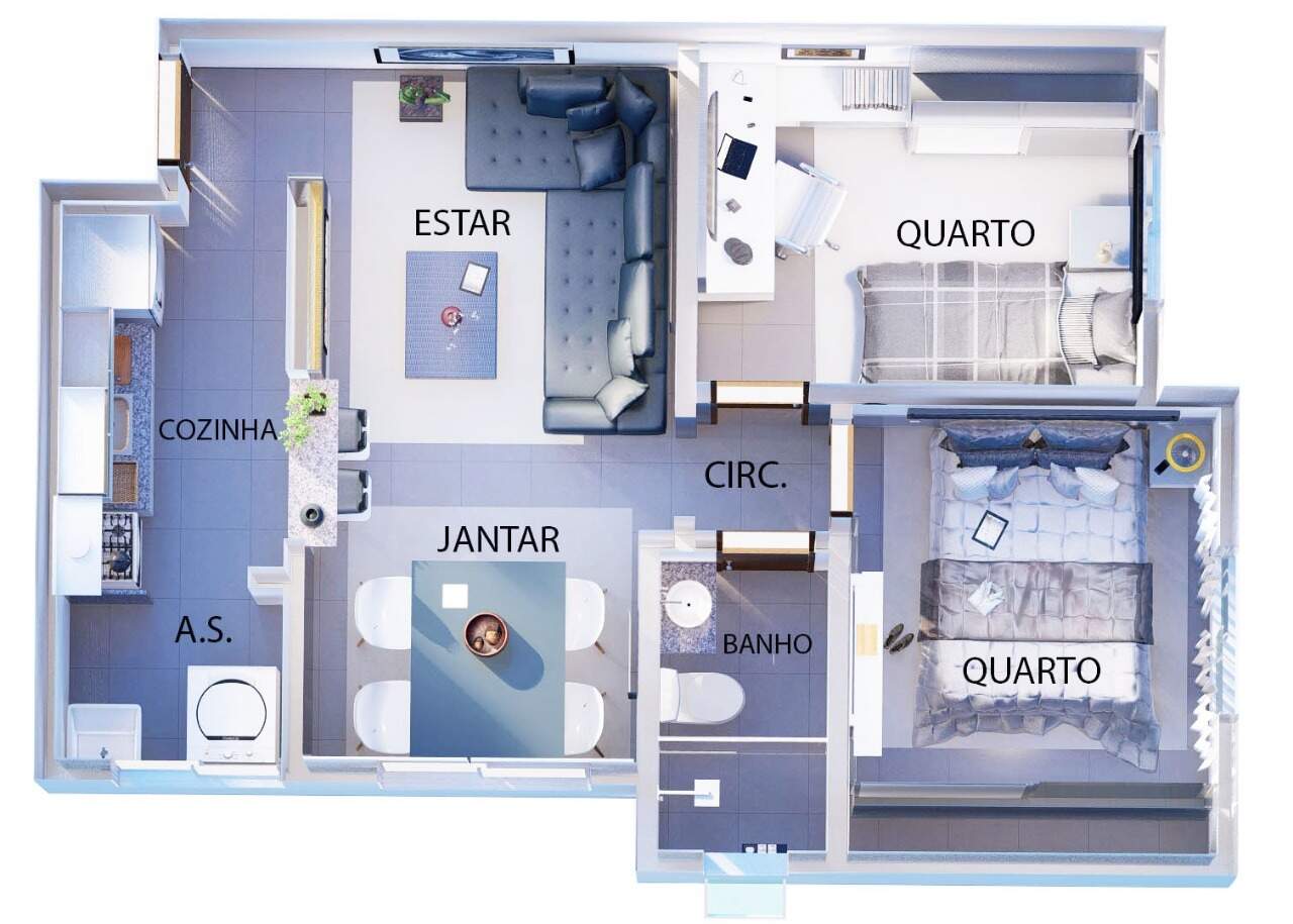 Apartamento à venda com 2 quartos, 46m² - Foto 2