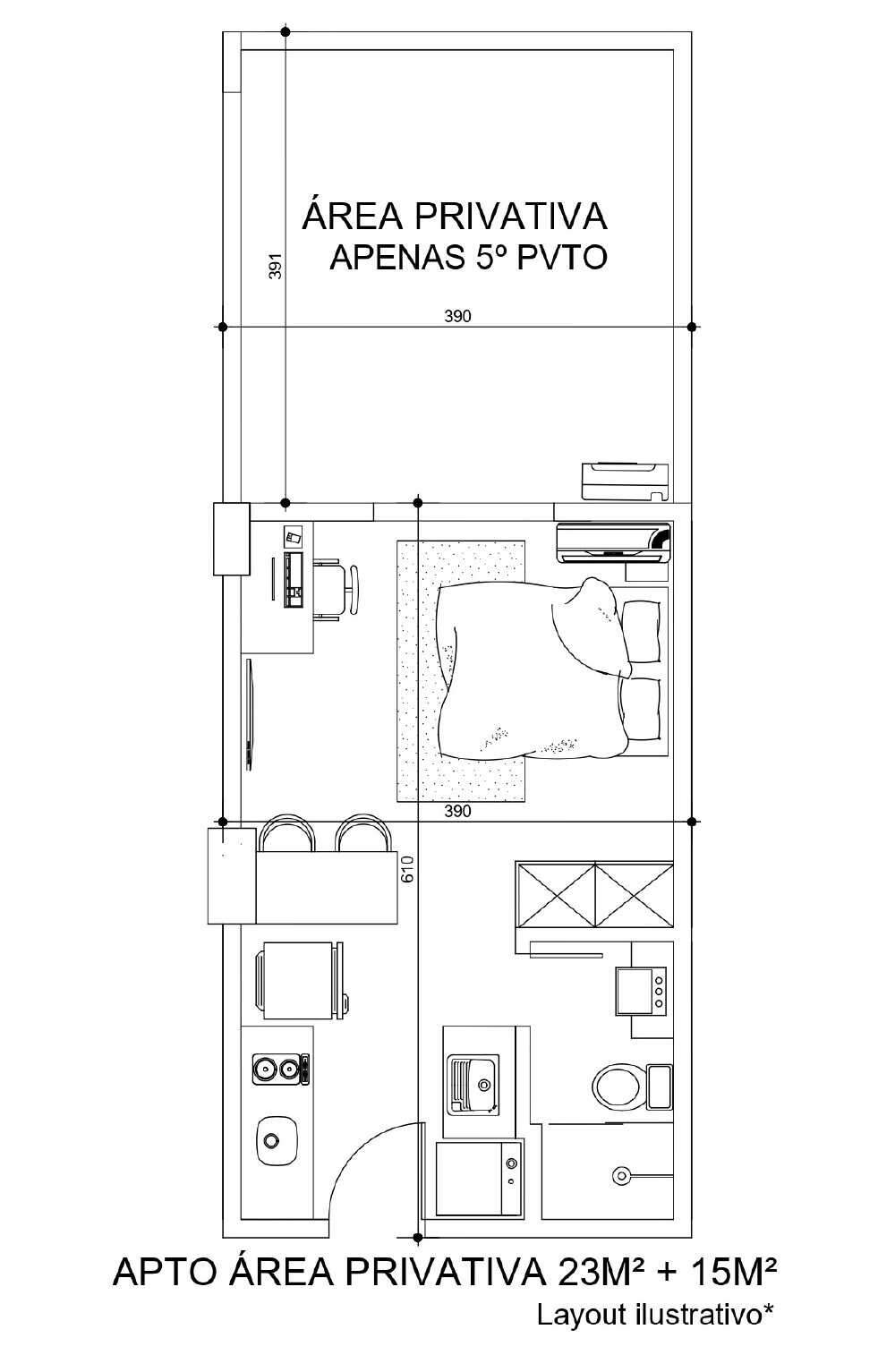 Flat/Apart Hotel à venda com 1 quarto, 77m² - Foto 2