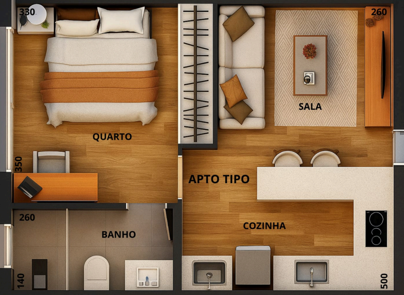 Apartamento, 1 quarto, 32 m² - Foto 4