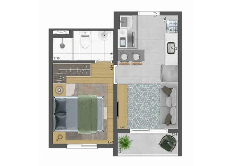 Apartamento à vendaVila CongonhasSão Paulo: Apartamento 01 dorm. Campo Belo