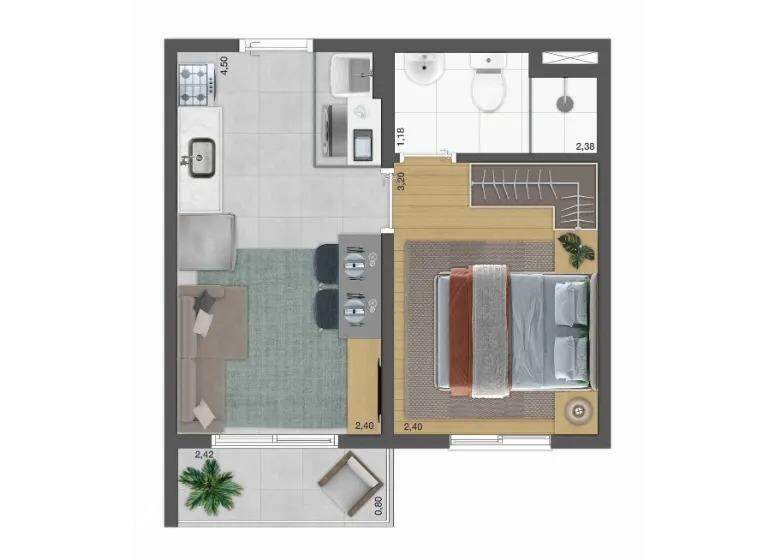 Apartamento à vendaVila CongonhasSão Paulo: Apartamento 01 dorm. Campo Belo