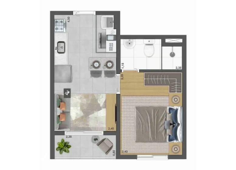 Apartamento à vendaVila CongonhasSão Paulo: Apartamento 01 dorm. Campo Belo