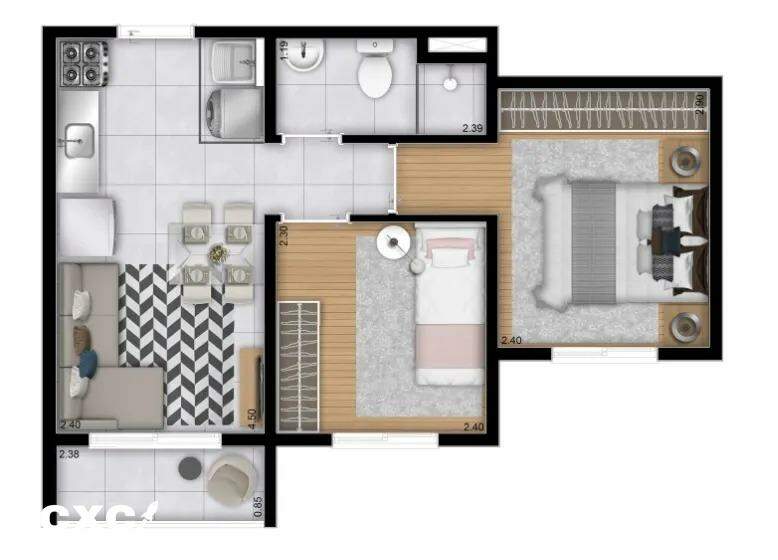 Apartamento à vendaCambuciSão Paulo: Apartamento dois dormitórios no Cambuci