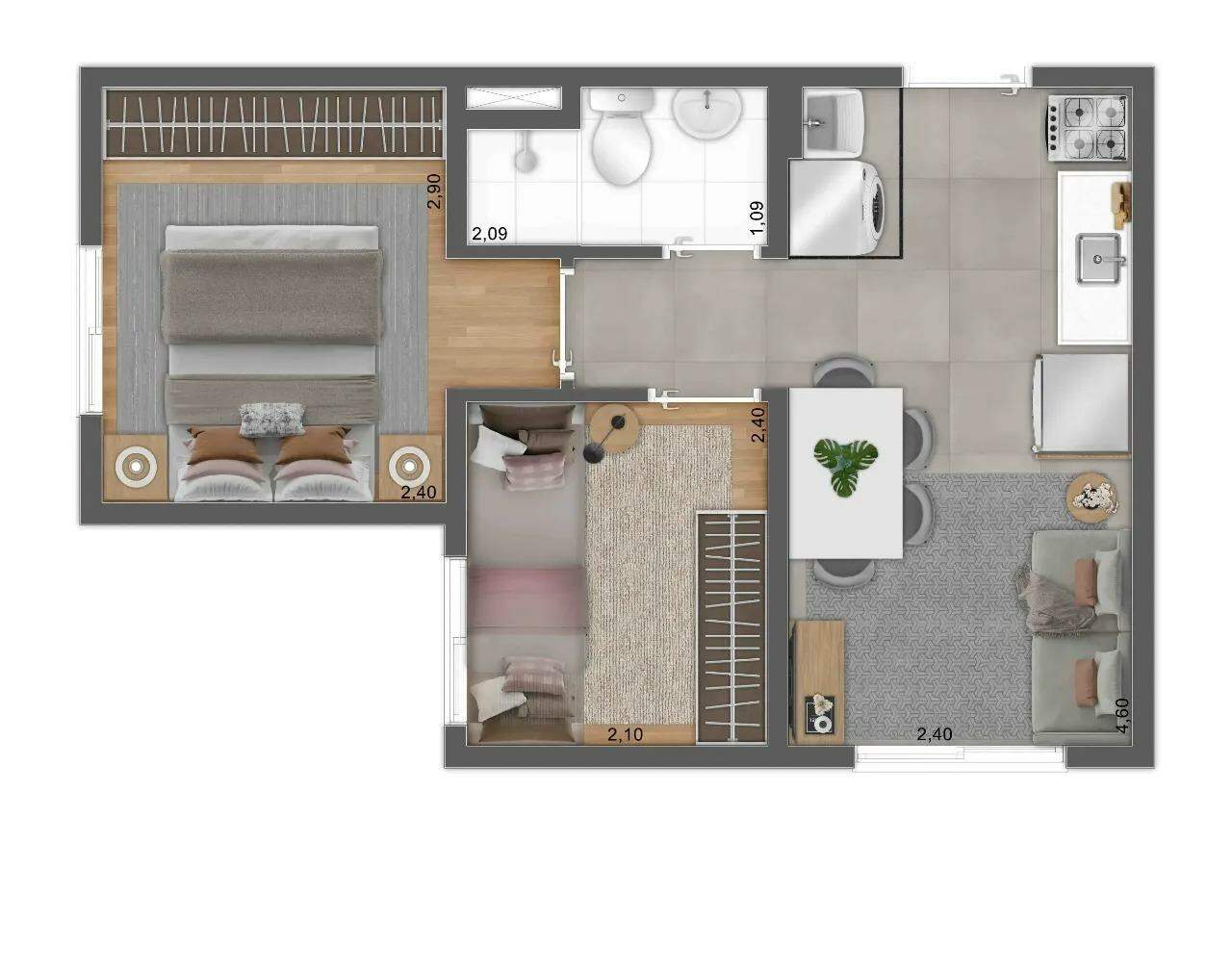 Apartamento à vendaUsina PiratiningaSão Paulo: apartamento de dois dormitórios á venda na Zona Sul