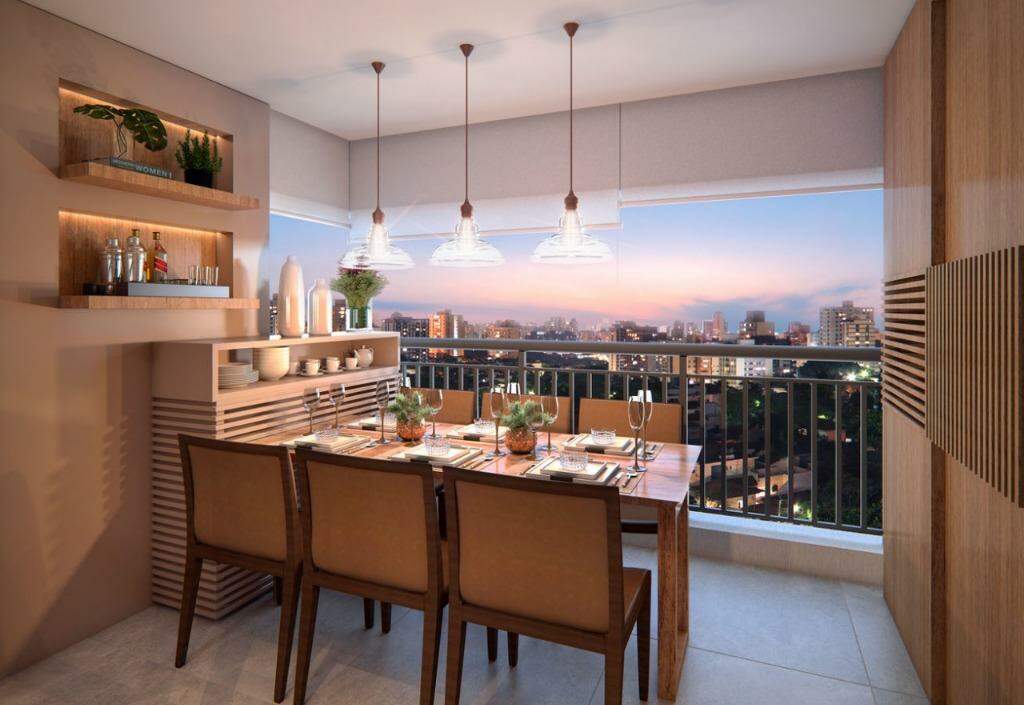 Apartamento à vendaTatuapéSão Paulo: Perspectiva do terraço do apto. de 66m² (Cond. Estrela)
