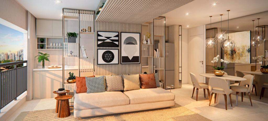 Apartamento à vendaTatuapéSão Paulo: Perspectiva do apto. de 55m² (Cond. Estrela)