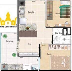 Apartamento à vendaCidade LíderSão Paulo: Apartamento 44m² a venda na Cidade Líder - São Paulo - SP
