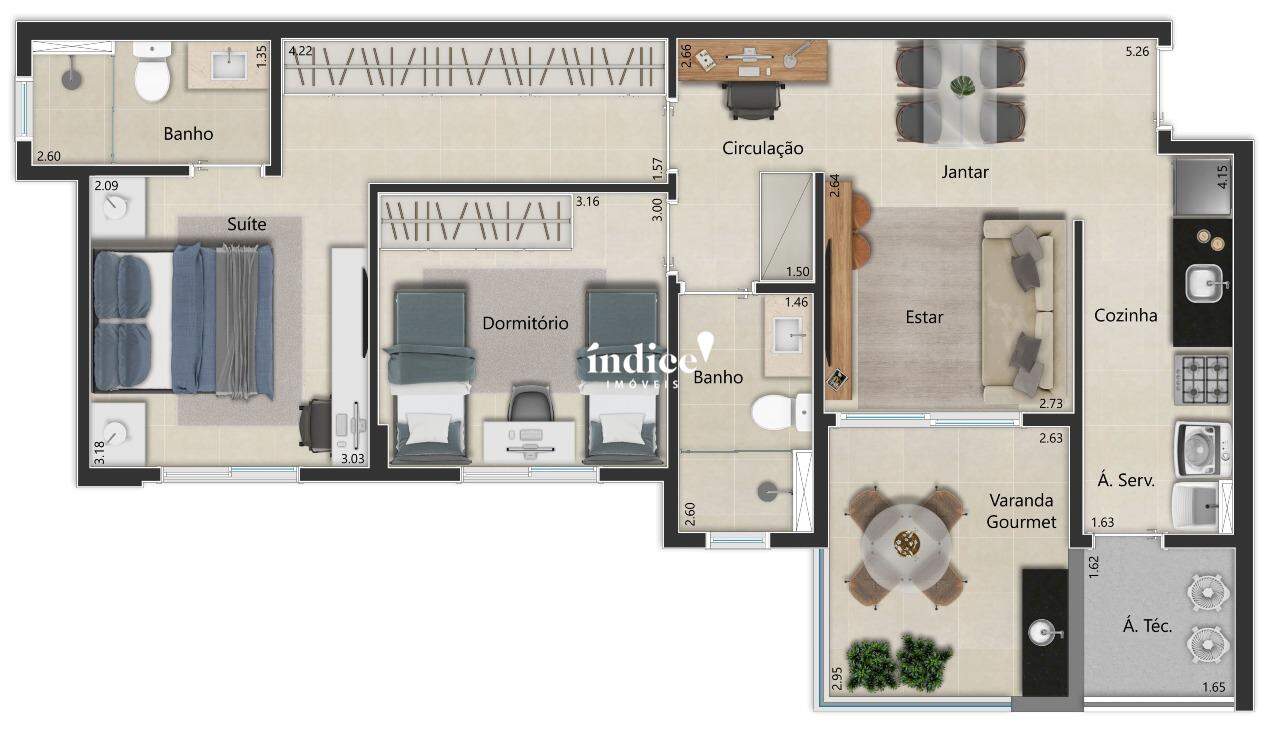 Apartamento para à venda no Jardim Olhos D`Água na cidade de Ribeirão Preto: 