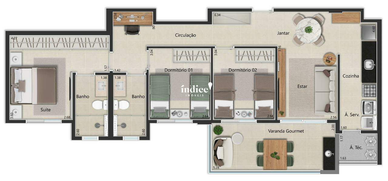 Apartamento para à venda no Jardim Olhos D`Água na cidade de Ribeirão Preto: 