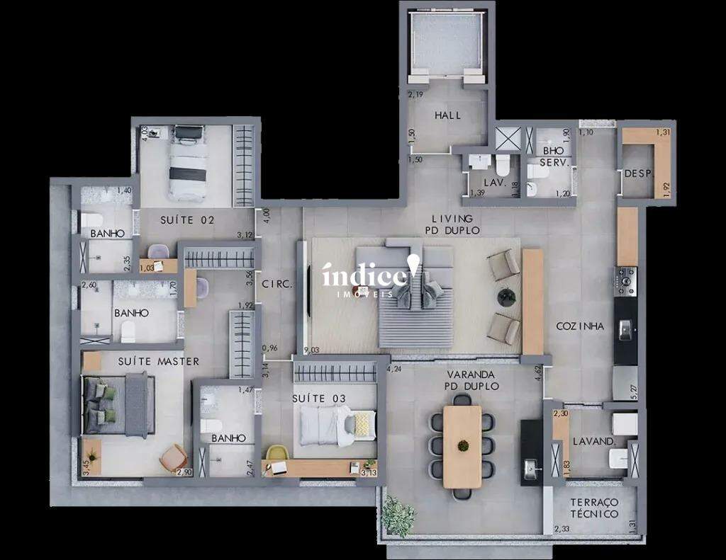 Apartamento para à venda no Jardim Botânico na cidade de Ribeirão Preto: 