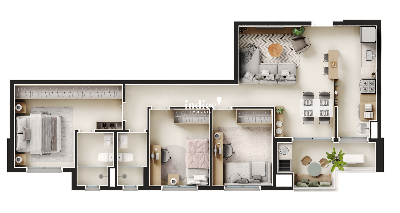 Apartamento para à venda no Jardim Botânico na cidade de Ribeirão Preto: 