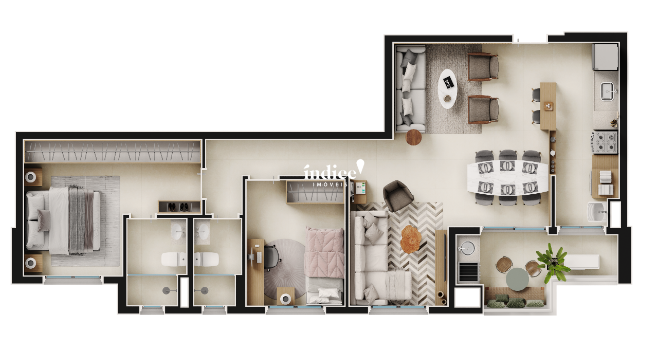 Apartamento para à venda no Jardim Botânico na cidade de Ribeirão Preto: 