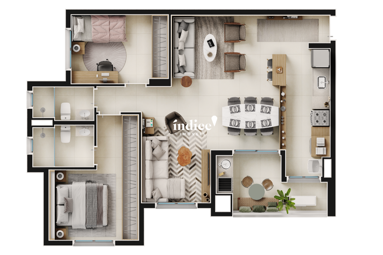 Apartamento para à venda no Jardim Botânico na cidade de Ribeirão Preto: 