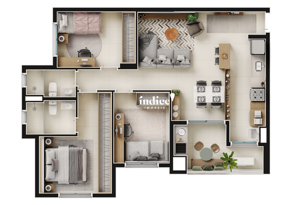 Apartamento para à venda no Jardim Botânico na cidade de Ribeirão Preto: 