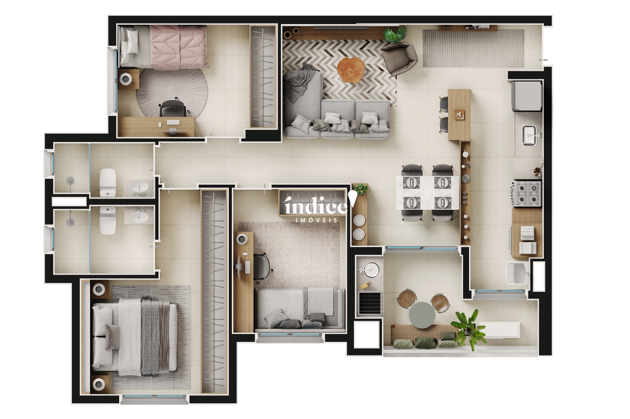 Apartamento para à venda no Jardim Botânico na cidade de Ribeirão Preto: 