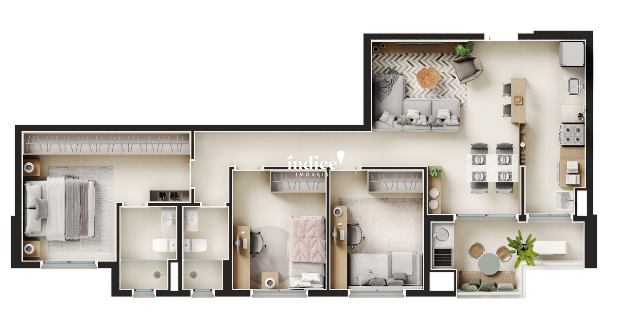 Apartamento para à venda no Jardim Botânico na cidade de Ribeirão Preto: 