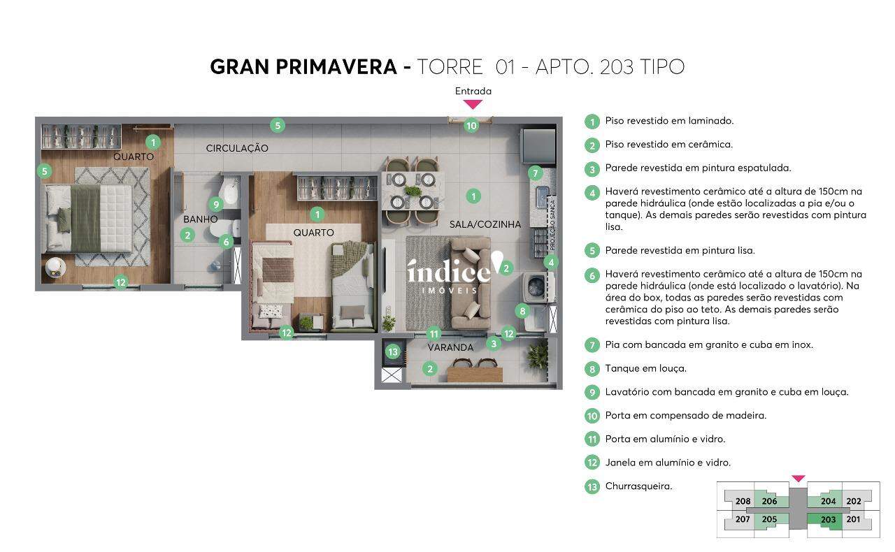 Apartamento para à venda no Jardim Guaporé na cidade de Ribeirão Preto: