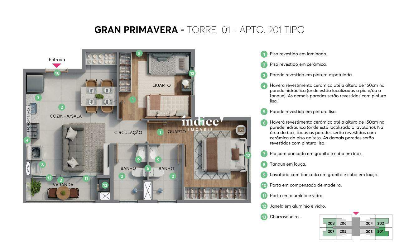 Apartamento para à venda no Jardim Guaporé na cidade de Ribeirão Preto: