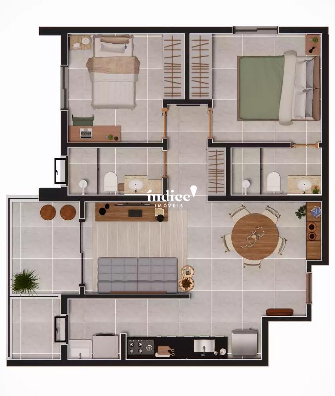 Apartamento para à venda no Nova Ribeirânia na cidade de Ribeirão Preto: 