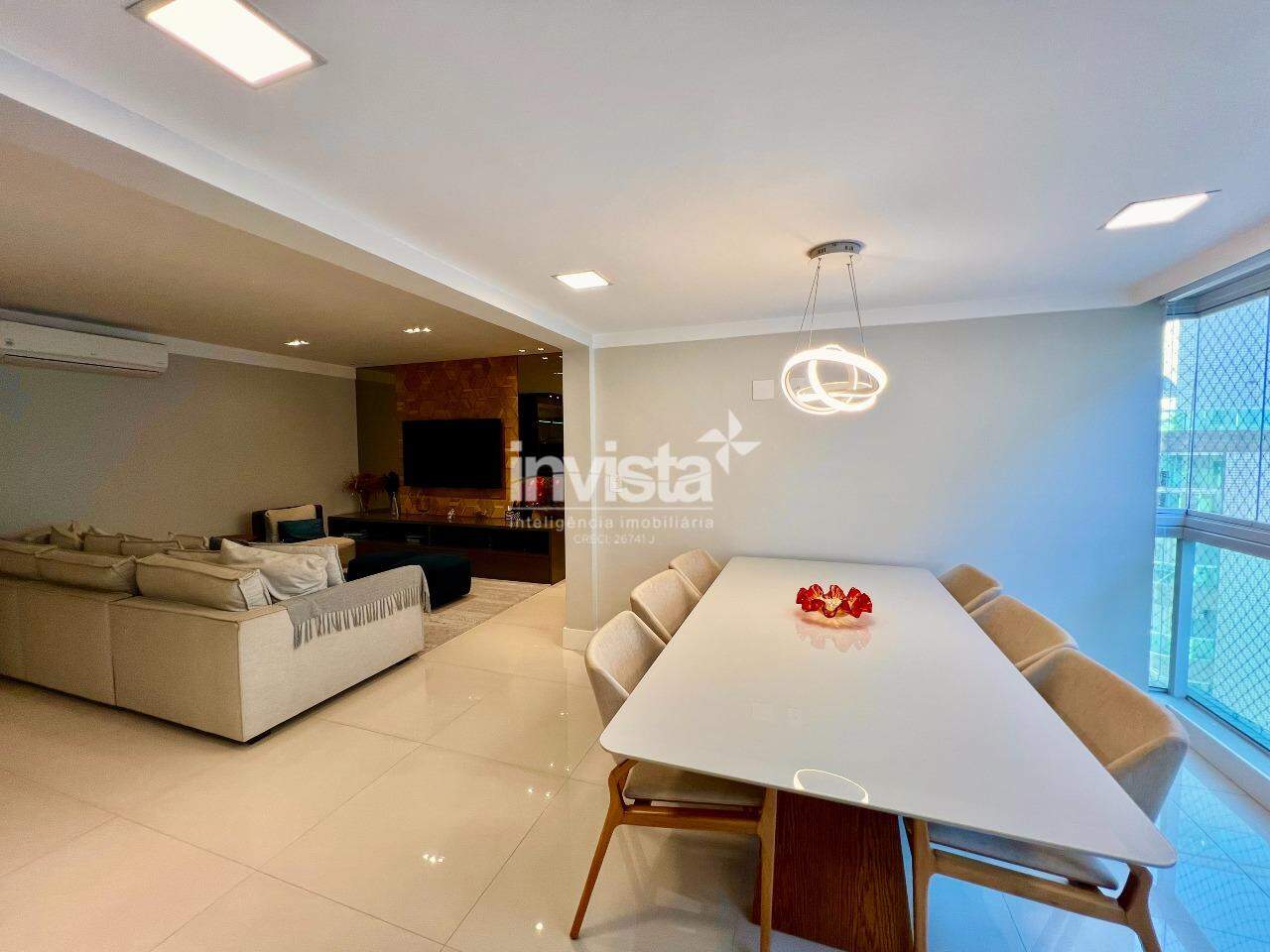 Apartamento de 125 m&sup2; com vista para o mar, 3 dormit&oacute;rios e 2 vagas na Ponta da Praia - Santos