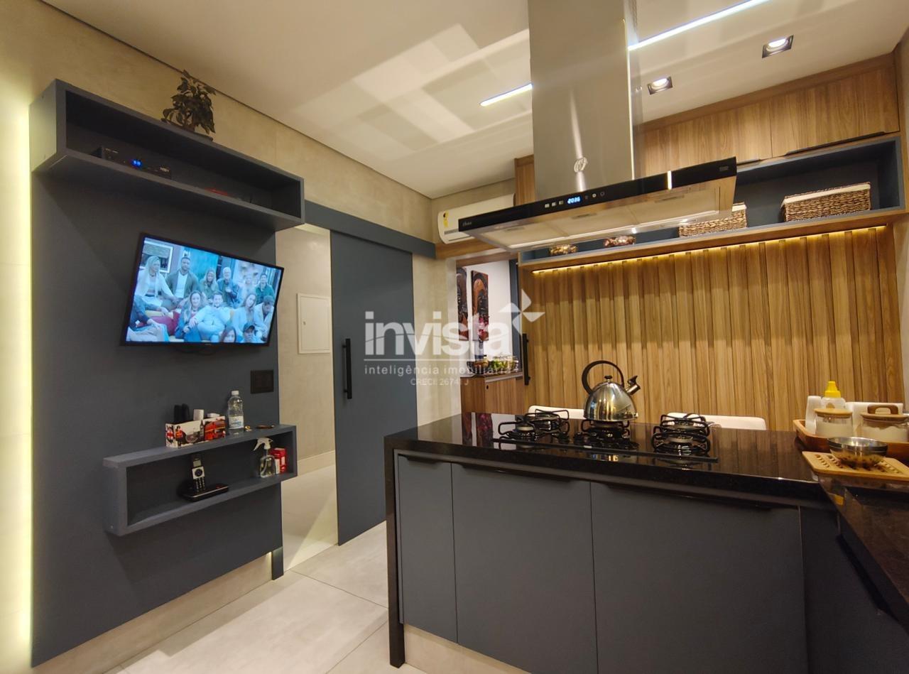 Apartamento 3 su&iacute;tes, 155 m&sup2;, frente, Santos (Gonzaga) &ndash; 3 vagas demarcadas diferencial - Santos