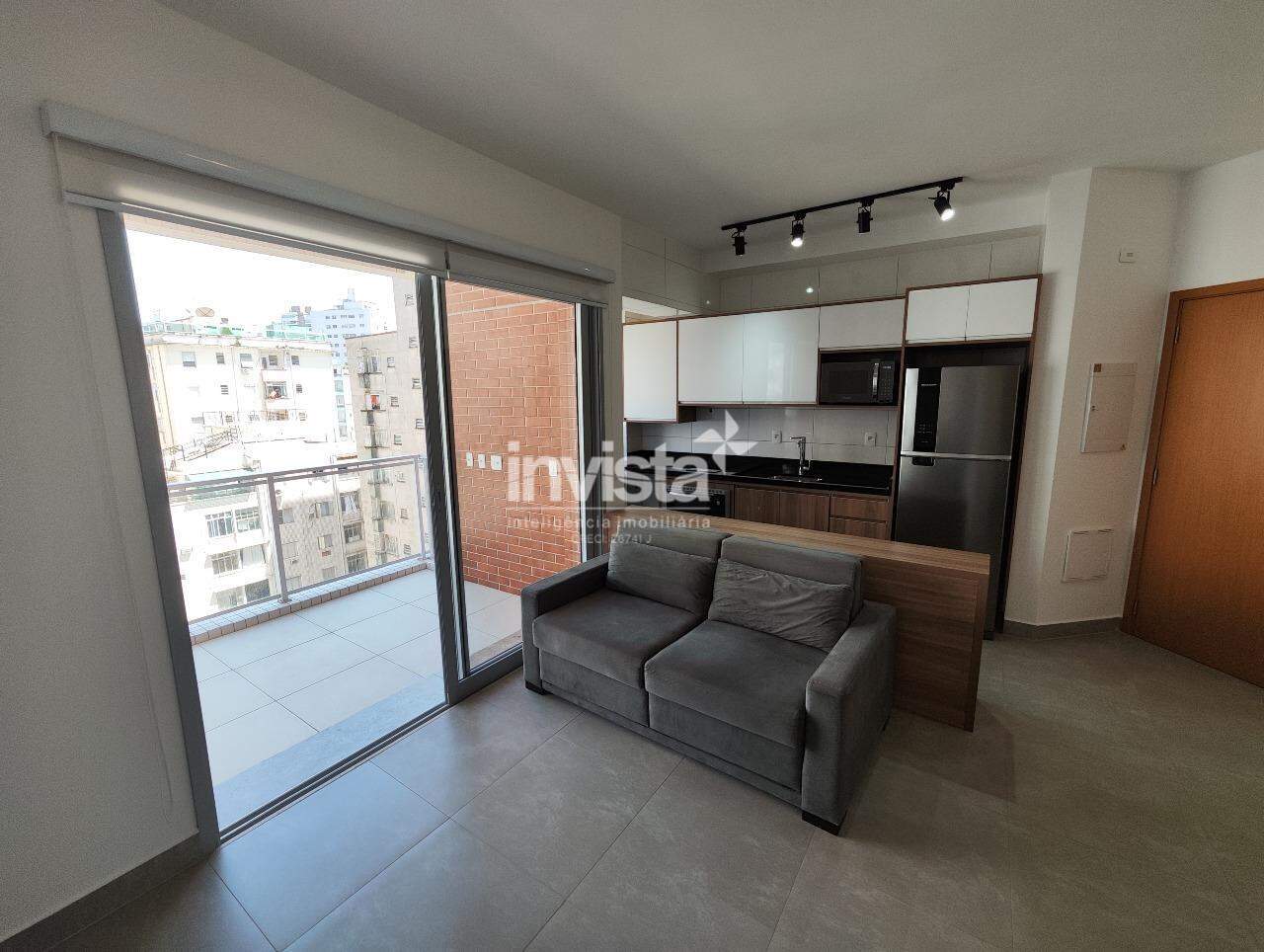 C&oacute;digo: 18002 R$ 3.900,00 Apartamento para alugar em Santos-SP no bairro Boqueir&atilde;o, com 1 dormit&oacute;rio e 46m&sup2; 46 m&sup2; 1 quarto 1 vaga - Santos