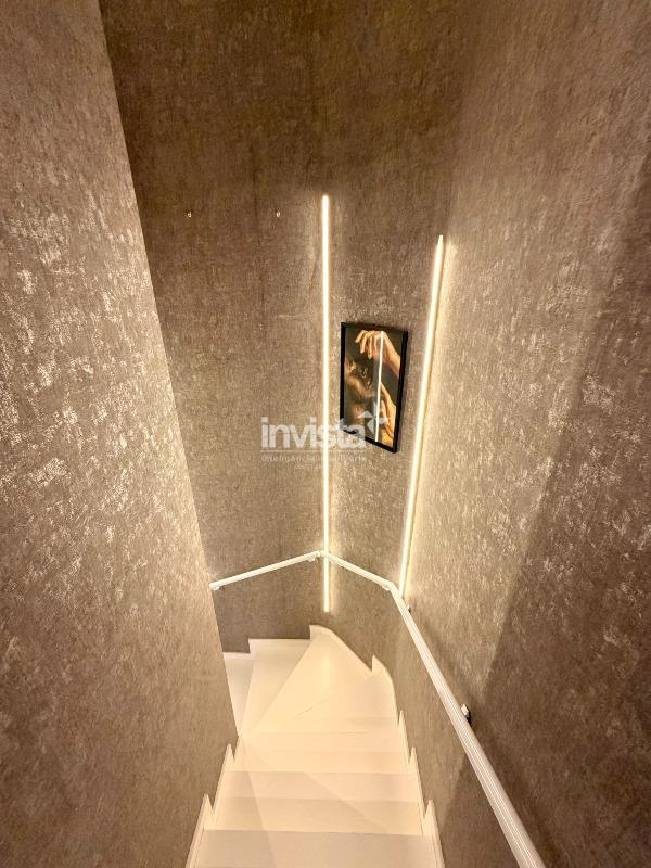 Apartamento Dupl&eacute;x &agrave; venda, Andar Alto, Vista Mar, Pr&eacute;dio com Lazer, Pomp&eacute;ia-Santos