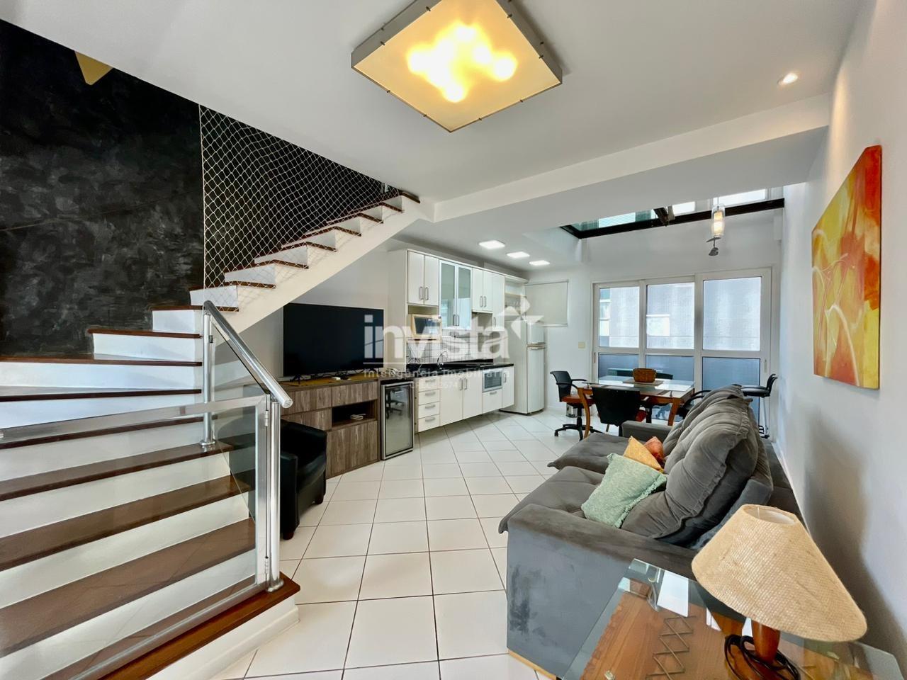 C&oacute;digo: 20481 R$ 5.900,00 Apartamento para alugar no bairro Gonzaga 69 m&sup2; 1 quarto 1 vaga - Santos